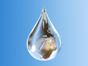 Water drop falling